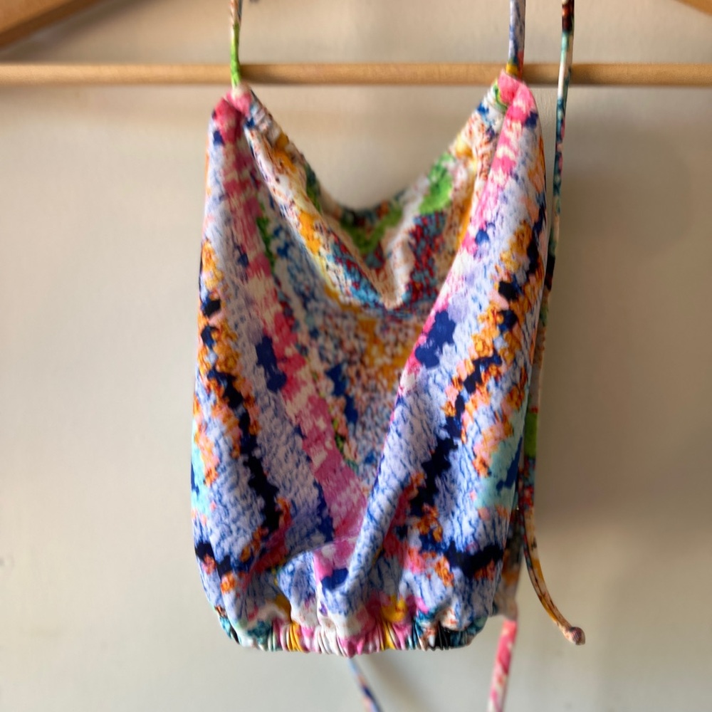 Mara Hoffman Bikini Top Colorful Abstract Print Cami Top Swim S-M